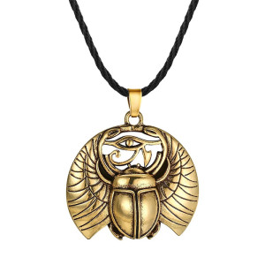 Collar Escarabajo Místico Único – Ojo de Horus Protector