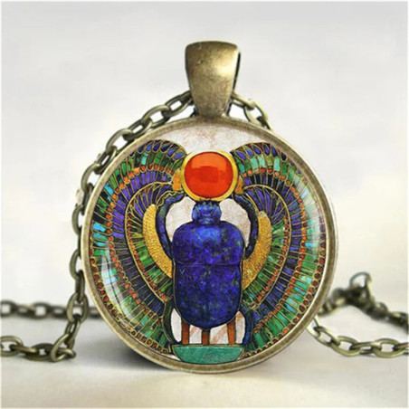Collar Escarabajo Sol Sagrado | Joya Egipcia Única de Regalo