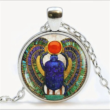 Collar Escarabajo Sol Sagrado | Joya Egipcia Única de Regalo