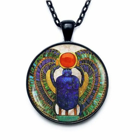 Collar Escarabajo Sol Sagrado | Joya Egipcia Única de Regalo