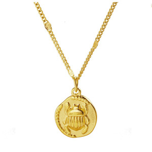 Collar Escarabajo Sol – Acero Inoxidable Oro o Plata