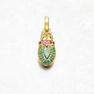 Colgante Escarabajo Solar – Plata 925 & Piedras de Colores