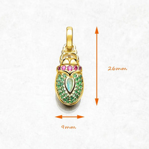 Colgante Escarabajo Solar – Plata 925 & Piedras de Colores