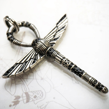 Colgante Ankh Escarabajo – Plata 925 | Talismán Egipcio