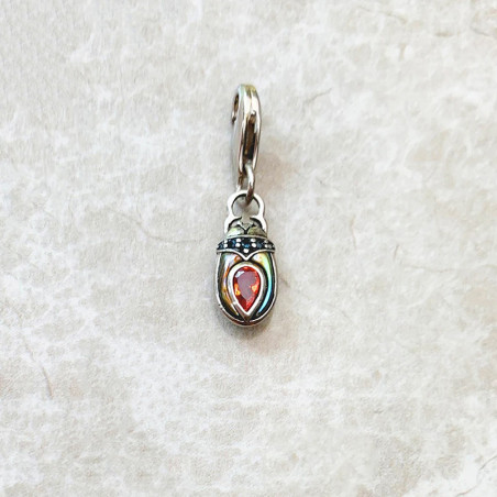Colgante Escarabajo Vintage – Plata 925 & Piedra Roja | 2 Modelos