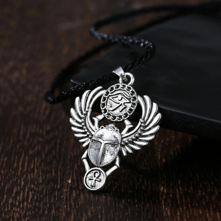 Collar Escarabajo Ojo Divino | Amuleto Egipcio Poderoso
