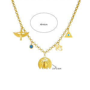 Collar Escarabajo Egipcio | Talismán con Ojo de Horus e Isis