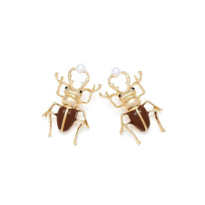 Pendientes de Escarabajo con Perla | Joyas Originales Mujer