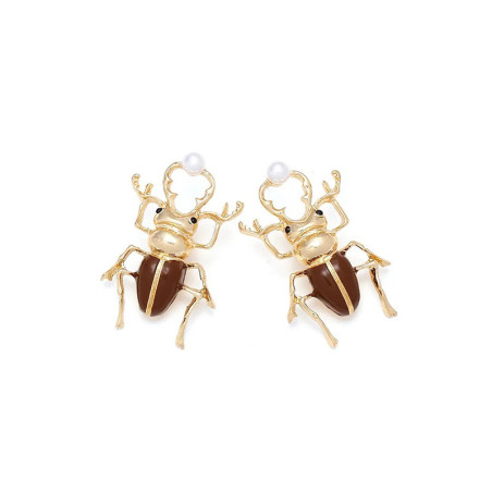 Pendientes de Escarabajo con Perla | Joyas Originales Mujer