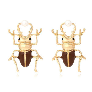 Pendientes de Escarabajo con Perla | Joyas Originales Mujer