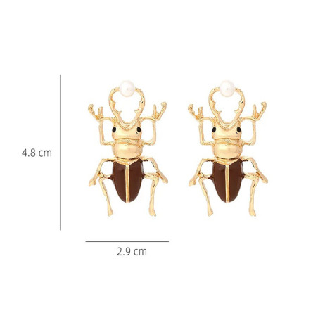 Pendientes de Escarabajo con Perla | Joyas Originales Mujer