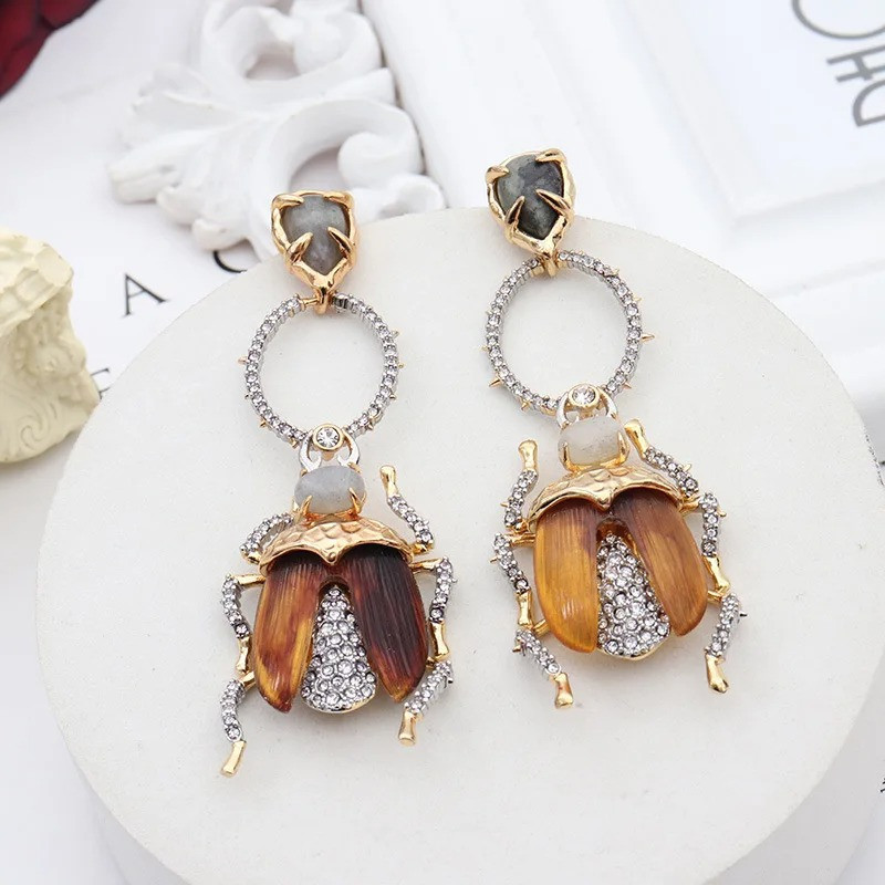 Pendientes Escarabajo Cristal Barroco | Joyas Mujer Originales