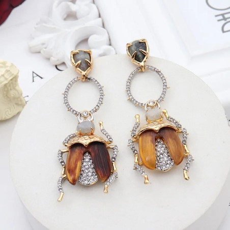 Pendientes Escarabajo Cristal Barroco | Joyas Mujer Originales