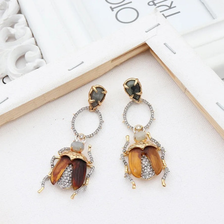 Pendientes Escarabajo Cristal Barroco | Joyas Mujer Originales