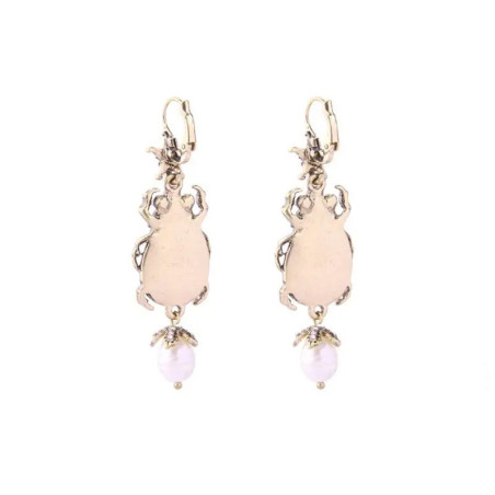 Pendientes Escarabajo Nácar Estrellado – Elegancia Cósmica