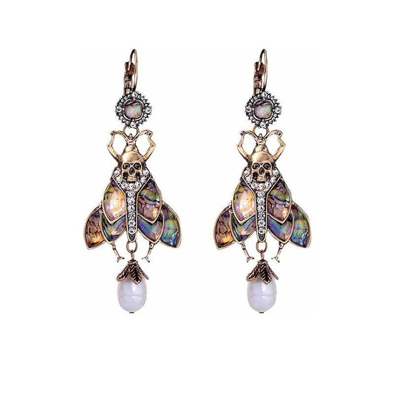 Pendientes Escarabajo Esmeralda Imperial | Gótico & Místico