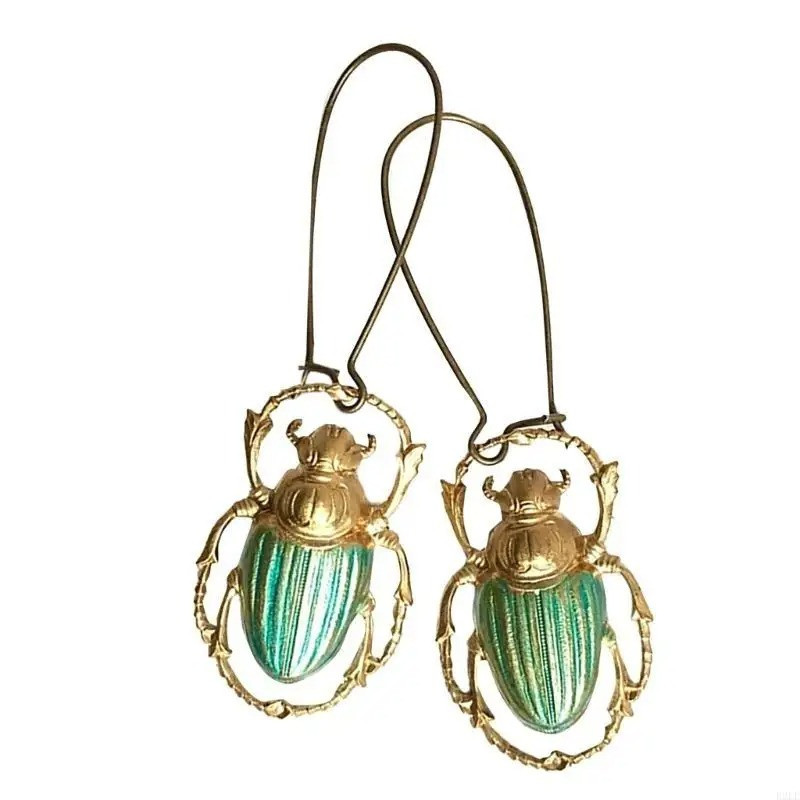 Pendientes Escarabajo Esmeralda Real – Joya Elegante & Única