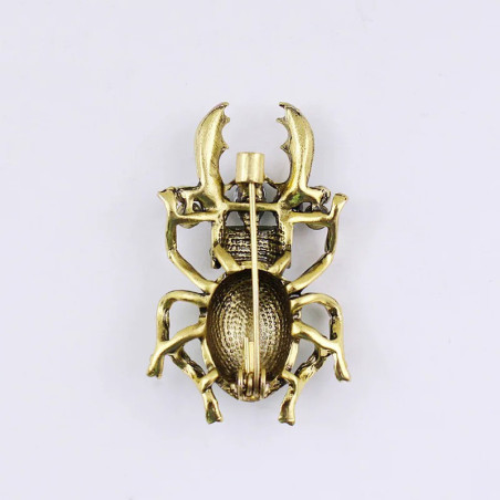 Broche Escarabajo Emperador de Esmeralda – Joya Insecto Única