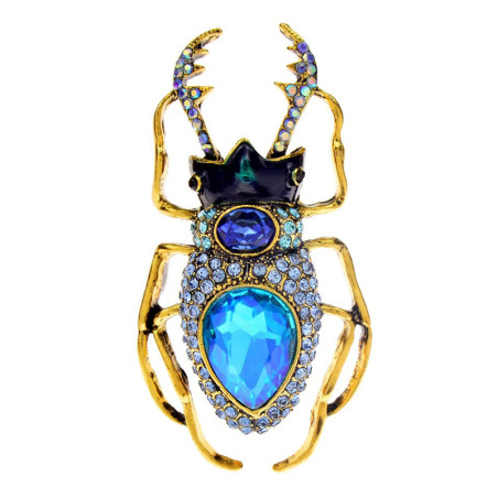 Broche Escarabajo Zafiro Real | Joya Original para Mujer