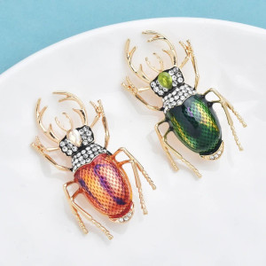 Broche Escarabajo Barroco - Joya Única en 2 Colores Brillantes