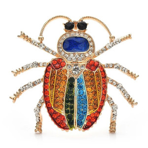 Broche Escarabajo Arcoíris – Joya Multicolor Brillante