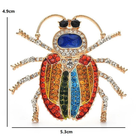 Broche Escarabajo Arcoíris – Joya Multicolor Brillante