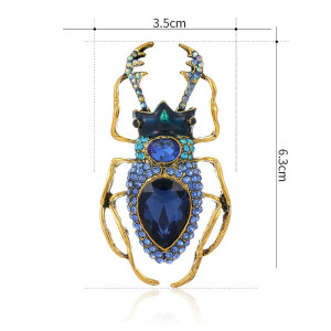 Broche Escarabajo Gema Real – Joya Dorada Rubí o Zafiro