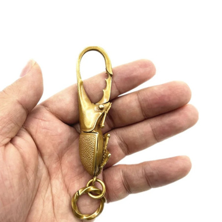 Llavero Escarabajo Hércules Dorado Vintage | Idea Regalo Único