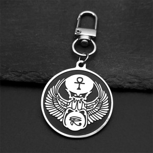 Llavero Escarabajo Ankh Eterno | Talismán Egipcio de Acero