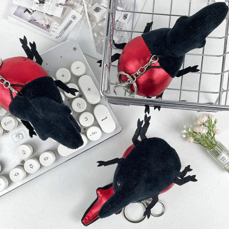 Llavero Original Escarabajo Rojo – Metalizado y Terciopelo