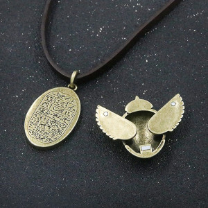 Collar Escarabajo Egipcio | Colgante Doble con Jeroglíficos