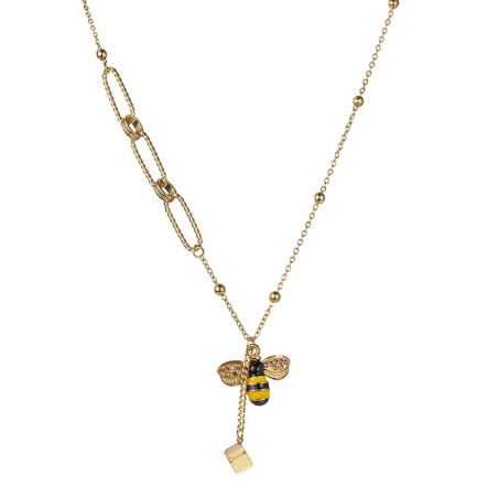 Collar Abeja Elegancia Dorada - Joya Dorada Simbólica & Natural