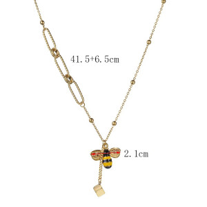 Collar Abeja Elegancia Dorada - Joya Dorada Simbólica & Natural