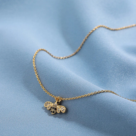 Collar Abeja Delicada Brillante - Joya Dorada Fina y Elegante