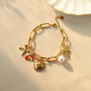 Pulsera Abeja Charms Solares | Joya Original y Simbólica