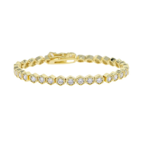 Pulsera Abeja Panal Brillante | Dorado, Oro Rosa o Plateado
