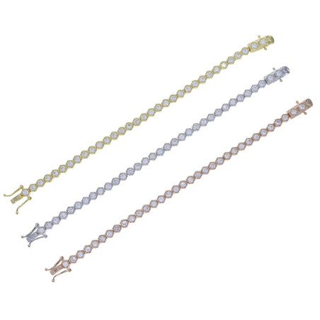 Pulsera Abeja Panal Brillante | Dorado, Oro Rosa o Plateado