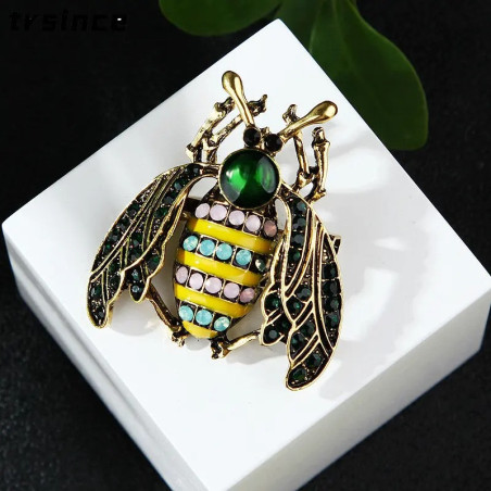 Broche Abeja Esmeralda Real - Joya Elegante y Natural!