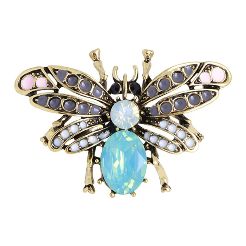 Broche Abeja "Brillo Opalino" - Joya Pastel Elegante y Única