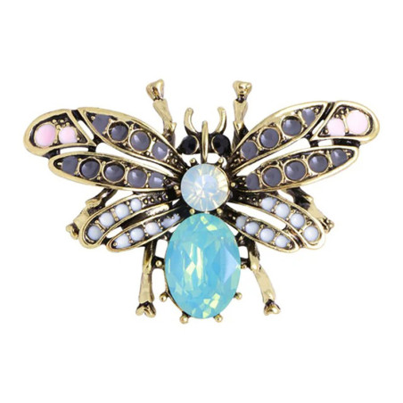 Broche Abeja "Brillo Opalino" - Joya Pastel Elegante y Única