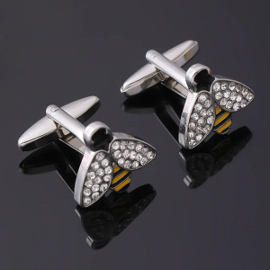 Gemelos Abeja Elegantes con Cristal | Joyería Original Regalo