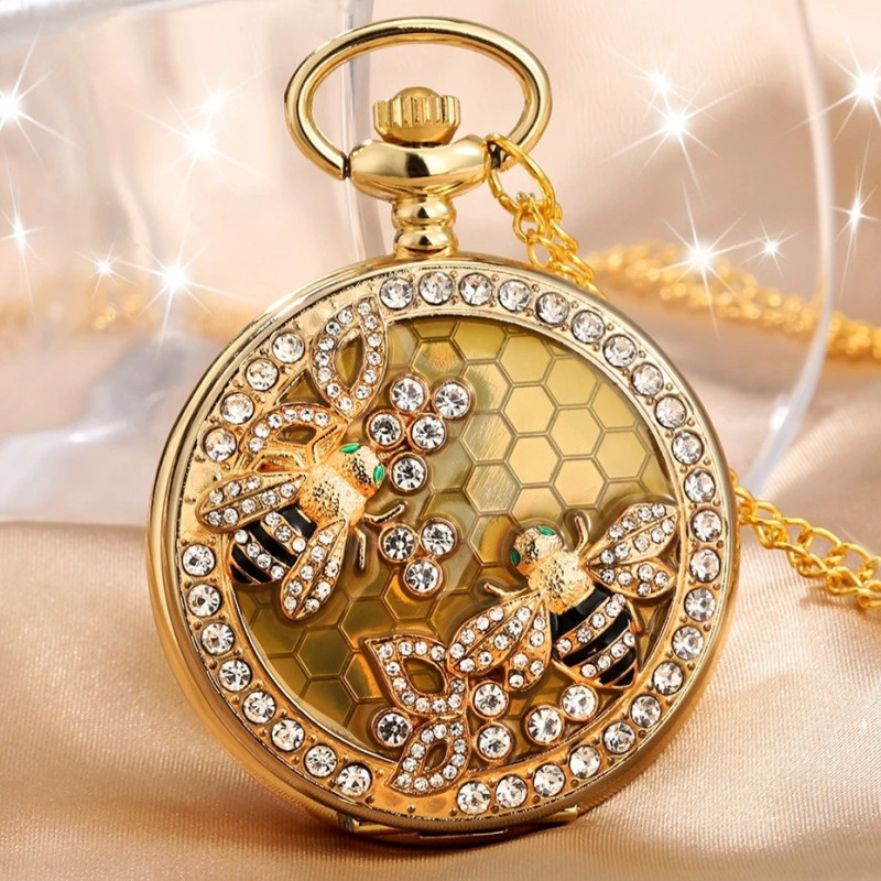 Reloj de Bolsillo Abeja Real | Joya Inspirada en la Colmena