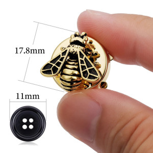 Cubrebotones Abeja Dorada Elegancia Real - Accesorio de Lujo