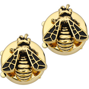Cubrebotones Abeja Dorada Elegancia Real - Accesorio de Lujo