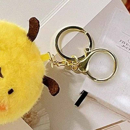 Llavero Abeja Pompón Esponjoso - ¡Accesorio Suave y Bonito!
