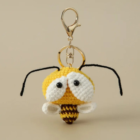 Llavero Abeja de Crochet con Ojos Grandes | Regalo Original