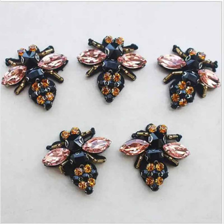 Set 5 Parches Bordados Abeja Ámbar Real | Idea Regalo Mujer