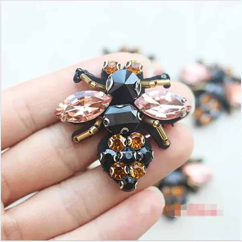 Set 5 Parches Bordados Abeja Ámbar Real | Idea Regalo Mujer