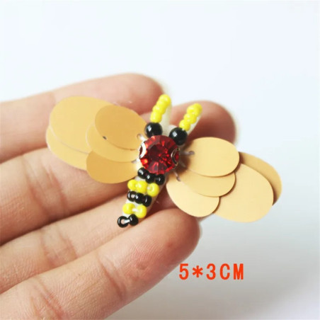 Parche Abeja Rubí Miel - Set de 10 | Apliques 5x3 cm Coloridos