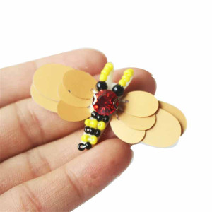 Parche Abeja Rubí Miel - Set de 10 | Apliques 5x3 cm Coloridos